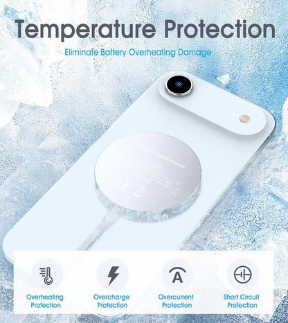 2-Pack Magnetic Wireless Charger for iPhone 17/16/15/14/13/12 Series, Fast Charging Pad with Strong Magnet, Silver