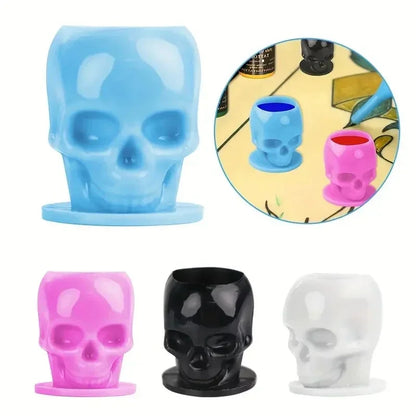50Pcs Disposable Tattoo Skull Ink Cups Permanent Makeup Coloring Pigment Cup Container Tattoo Accessory for Tattoo Artists