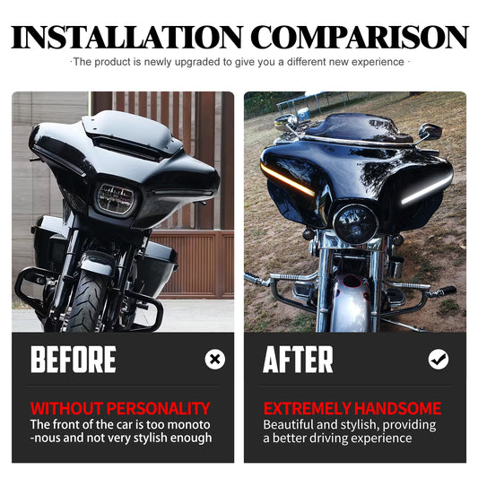 Motorcycle Front Headlight Fairing With LED Light Batwing Outer Cowl Cover For Harley Touring Street Electra Glide Ultra 2014-24