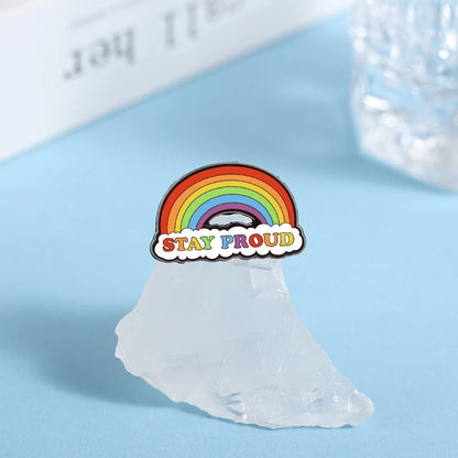 Rainbow Pride Flag LGBT UV Print Pins Custom BE KIND TO ALL KINDS Brooches Lapel Badges Clothes Funny Jewelry Gift for Friends