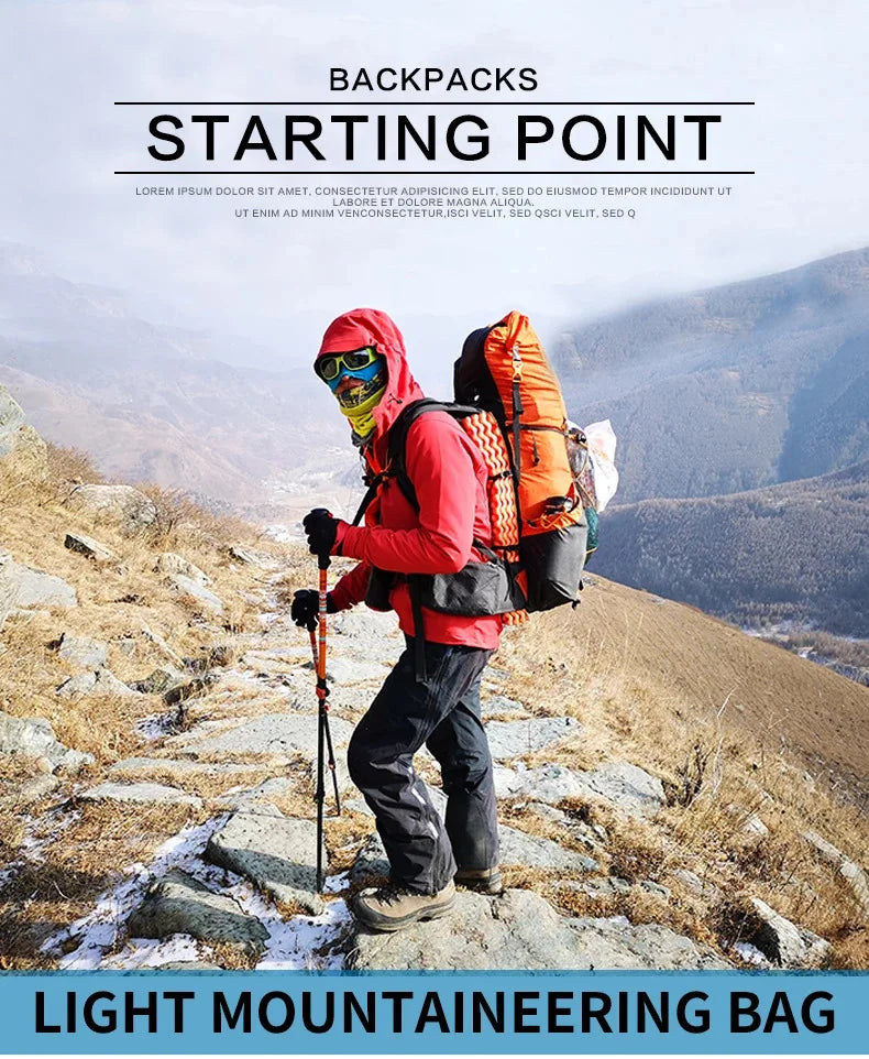 3F UL Gear Lightweight Waterproof Hiking Backpack 40+16L Outdoor Camping Travel Climbing Trekking Rucksack with Adjustable Strap