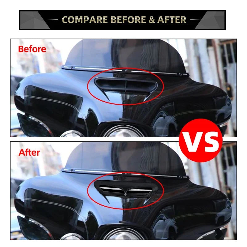 Motorcycle Batwing Fairing Vent Trim Accent LED Light For Harley Touring Electra Street Glide FLHTCU Tri Glide Ultra 2014–2022