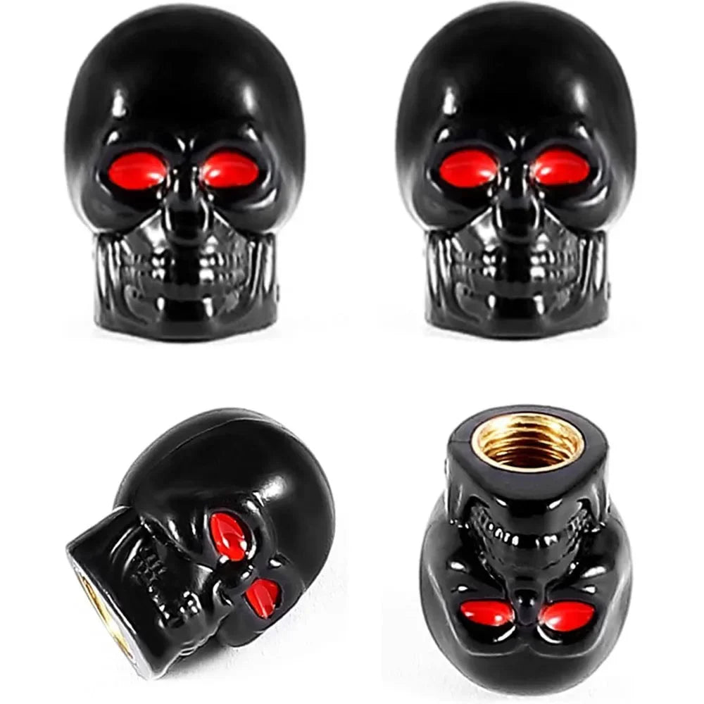 4Pcs Skull Valve Stem Caps Funny Air Caps Cover, Universal Truck Motorcycle Bike Car Tires Valve Stem Caps