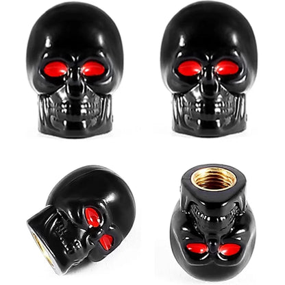 4Pcs Skull Valve Stem Caps Funny Air Caps Cover, Universal Truck Motorcycle Bike Car Tires Valve Stem Caps