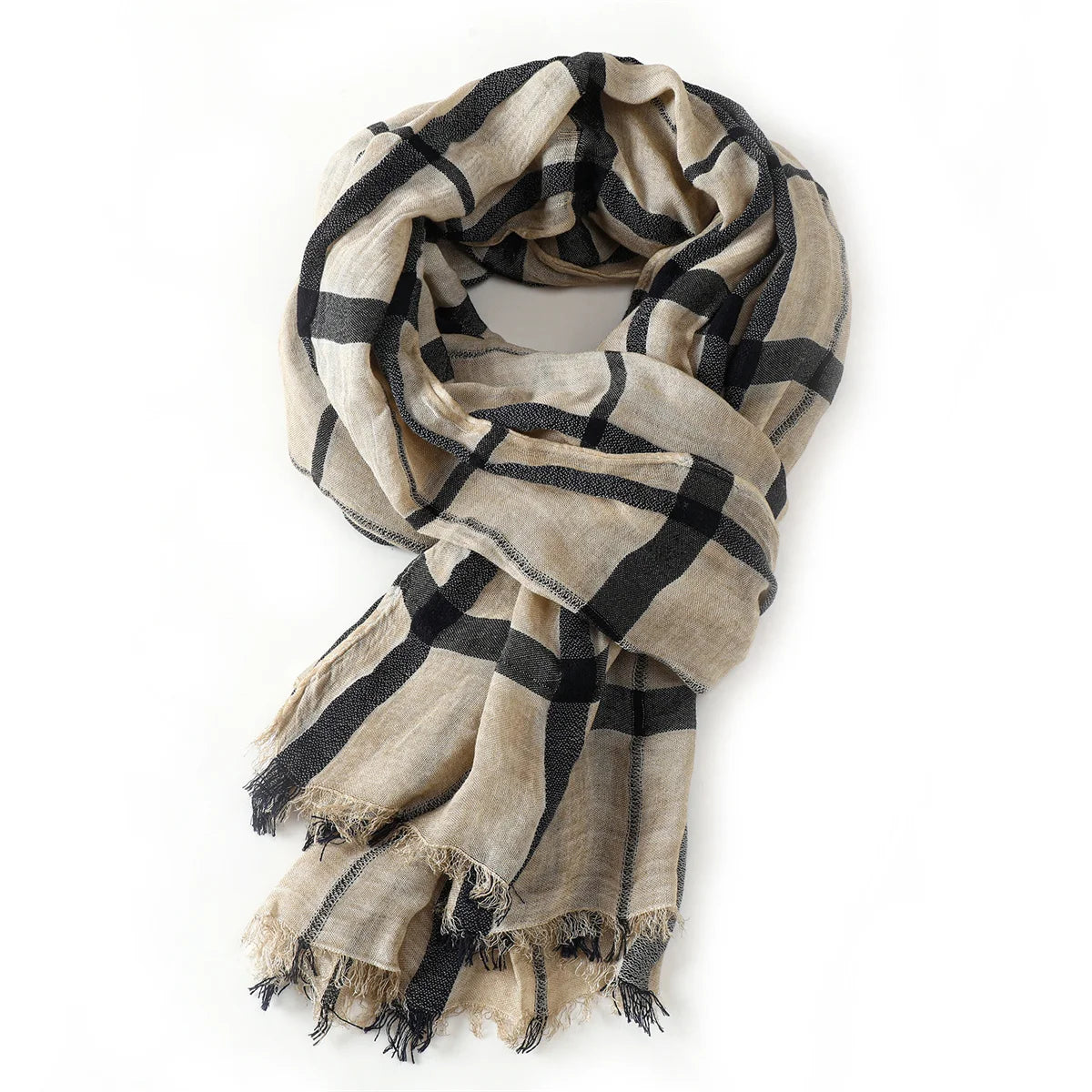 Fashion Plaid Cotton Linen Men Scarves Autumn Winter Warm Men's Scarf Short Tassel Bufanda Male Accessories Pashmina Shawl