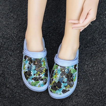 Women's Ethnic Shoes Clogs Soft Sole Two-way Wear for Beach Mules and Pool Women Garden Slides Indoor Nursing Clogs Sandals