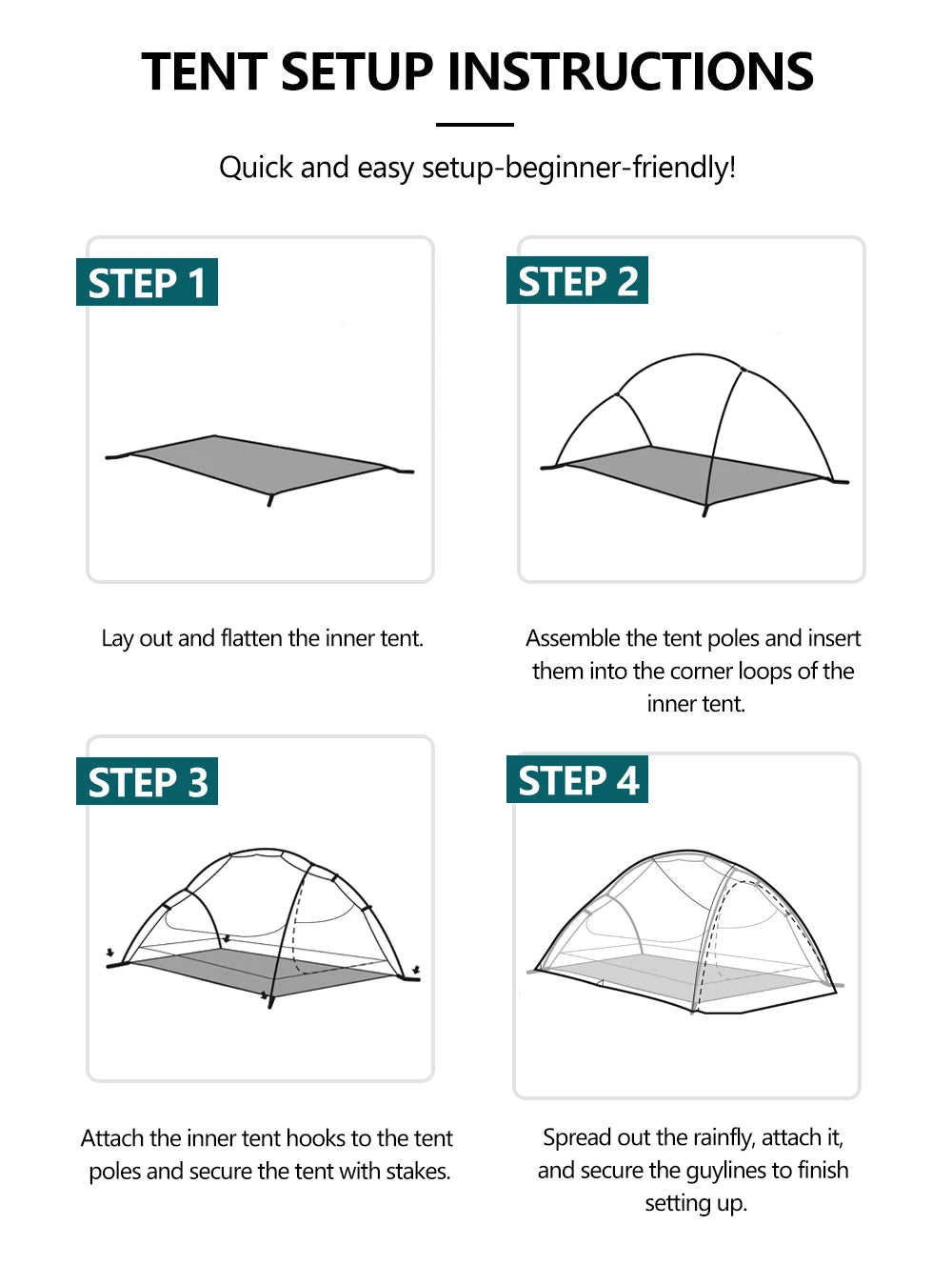 WIDESEA Outdoor Camping 1.5 person Double-Layer Fish Spine tent 15D Nylon Silicone-Coated  Lightweight for Hiking & camping