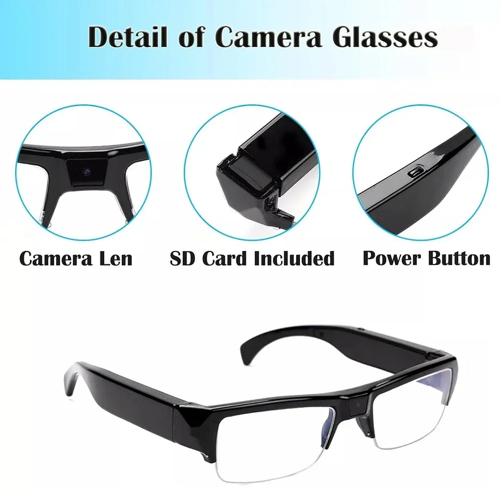 HD 1080P Mini Camera Meetings DVR Protable Glasses Cam Sports Video Small Outdoor Camcorder Conference Process Driving Etc