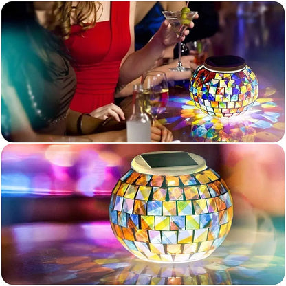 Mosaic LED Solar Hollow Light Lawn Lamp Outdoors Waterproof Outdoor Solar Lawn Light Colorful Changing Yard Balcony Lamps 2023