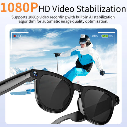 V3 AI Smart Glasses with ChatGPT, 8MP Camera Video Recording, Bluetooth Calls, Voice Wake, Music Playback Sunglasses