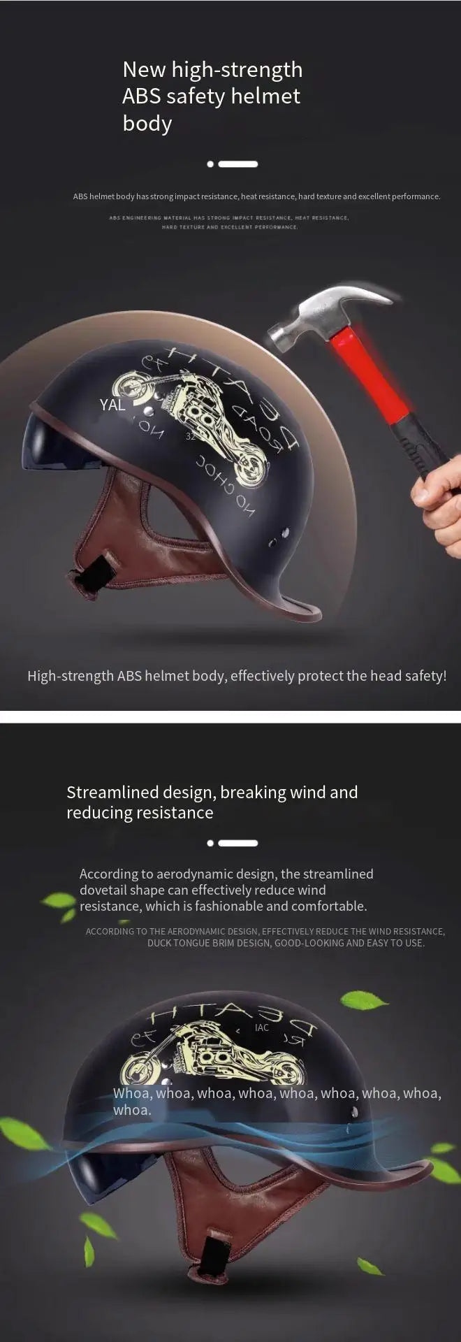 China 3C certification new motorcycle helmet retro personality cock helmet for men and women lightweight breathable half helmet.