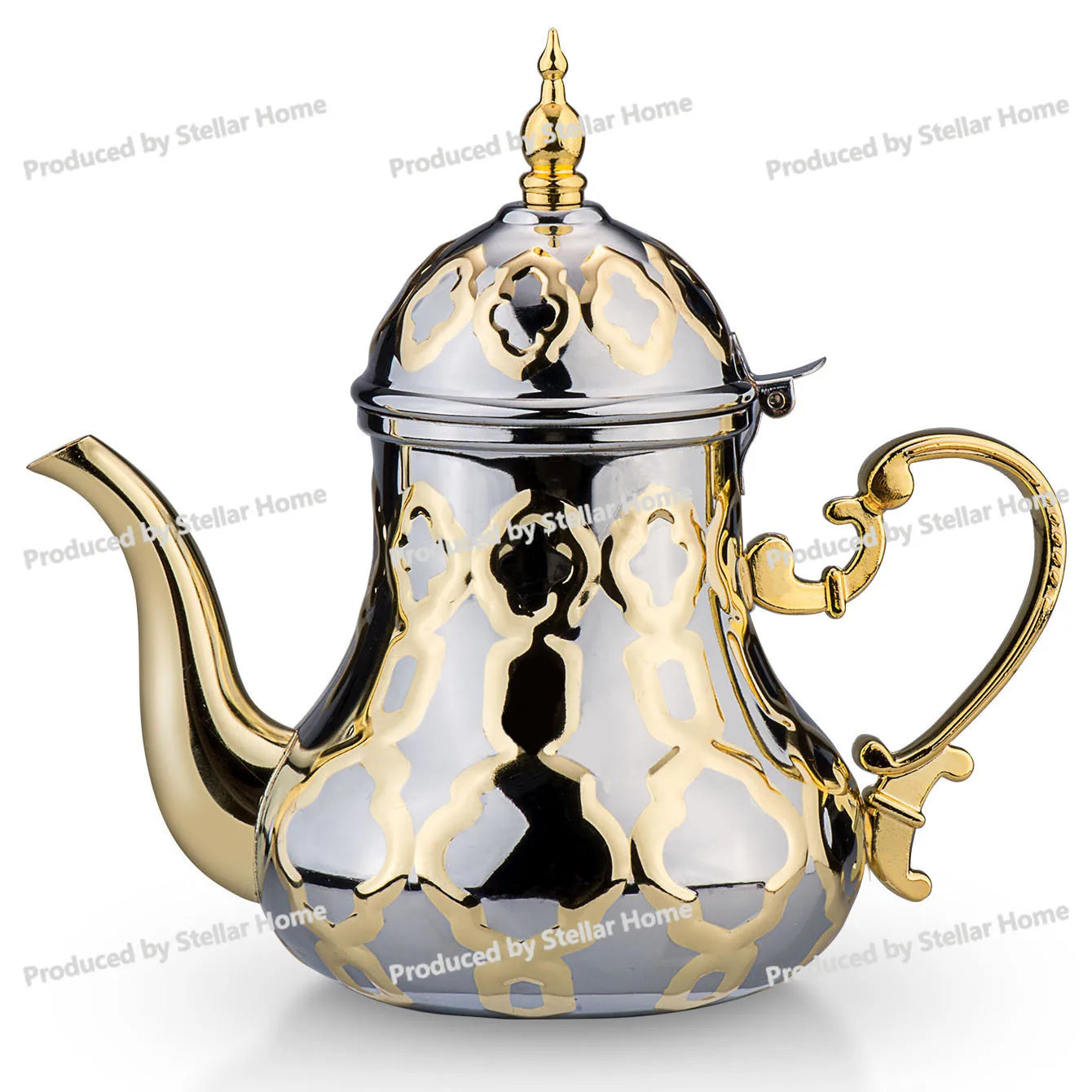 Moroccan Stainless Steel Teapot Gold Arabic Pot Moroccan Inox Teapot Middle East