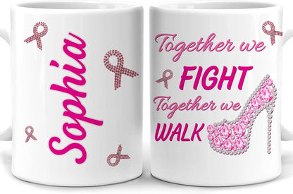 Personalized Breast Cancer Awareness Mug Gifts for Women - Birthday Christmas Gifts For Breast Cancer Warriors Survivors