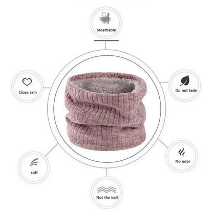 Winter Scarf for Men Fleece Ring Bandana Knitted Warm Solid Scarf Women Neck Warmer Thick Cashmere Hot Handkerchief Ski Mask