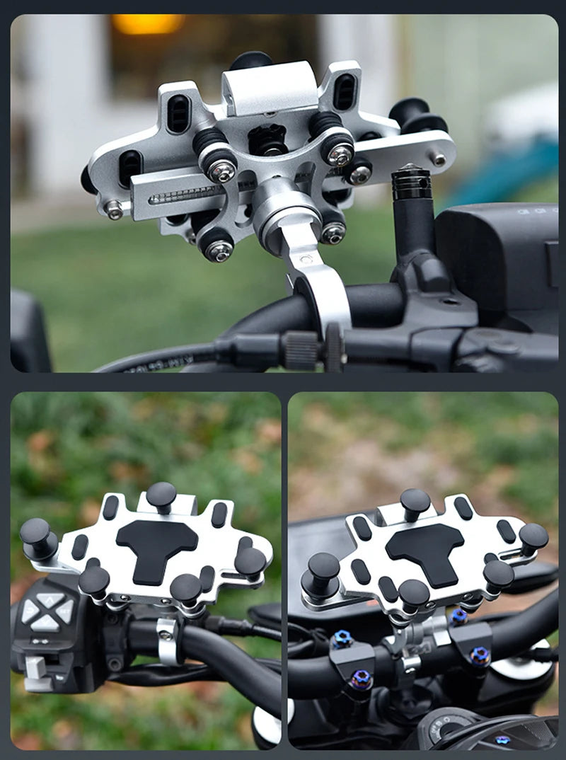 Shock-Absorbing Phone Holder for Motorcycle Bicycle 2024 Upgraded Alloy Rotary Adjustment Mobile Phone Navigation Bracket