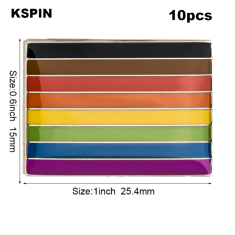 10pcs a lot Philadelphia Pride Badges LGBT Pin Metal Rainbow Badge Pins Gay Pride Lapel Pinback