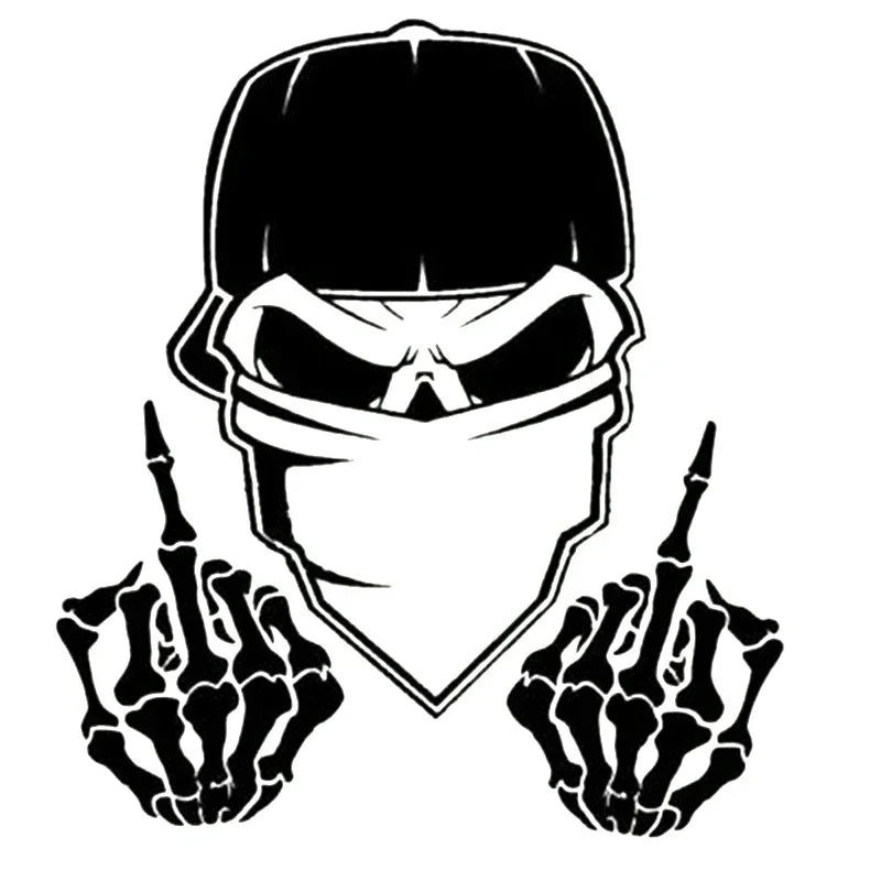 Car Sticker Car Window Decal Truck Outdoor Sticker Skull F U Middle Fingers Wicked Vinyl Decor Decals