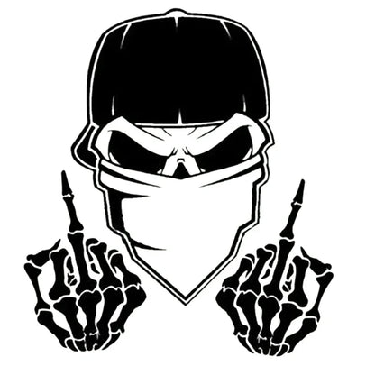 Car Sticker Car Window Decal Truck Outdoor Sticker Skull F U Middle Fingers Wicked Vinyl Decor Decals