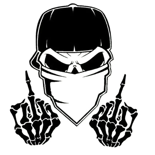 Car Sticker Car Window Decal Truck Outdoor Sticker Skull F U Middle Fingers Wicked Vinyl Decor Decals