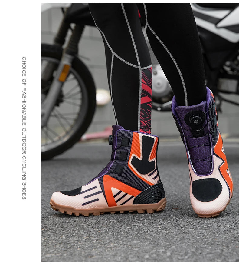 Motorcycle protective riding boots men four season fashion high top anti slip wear-resistant comfortable off-road cycling boots