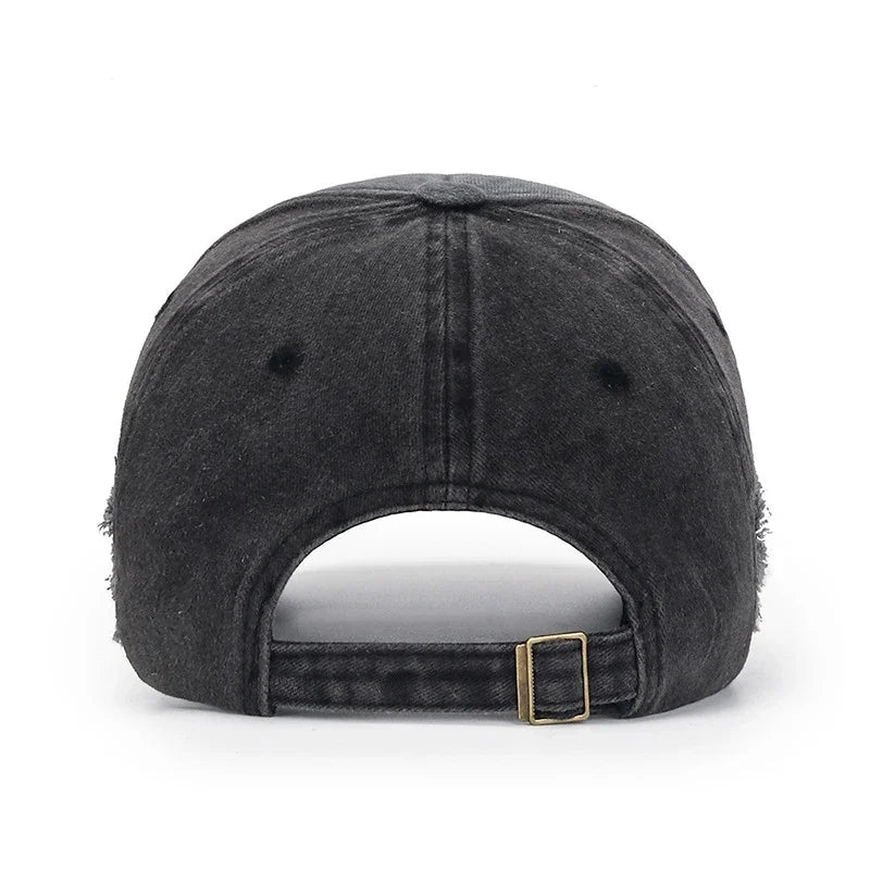 Scratched Brushed Patch Letter Embroidery Distressed Adjustable Cotton Hard Top Baseball Cap Sun Hat Trucker Caps Dad Hats