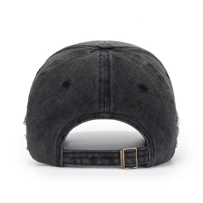 Scratched Brushed Patch Letter Embroidery Distressed Adjustable Cotton Hard Top Baseball Cap Sun Hat Trucker Caps Dad Hats