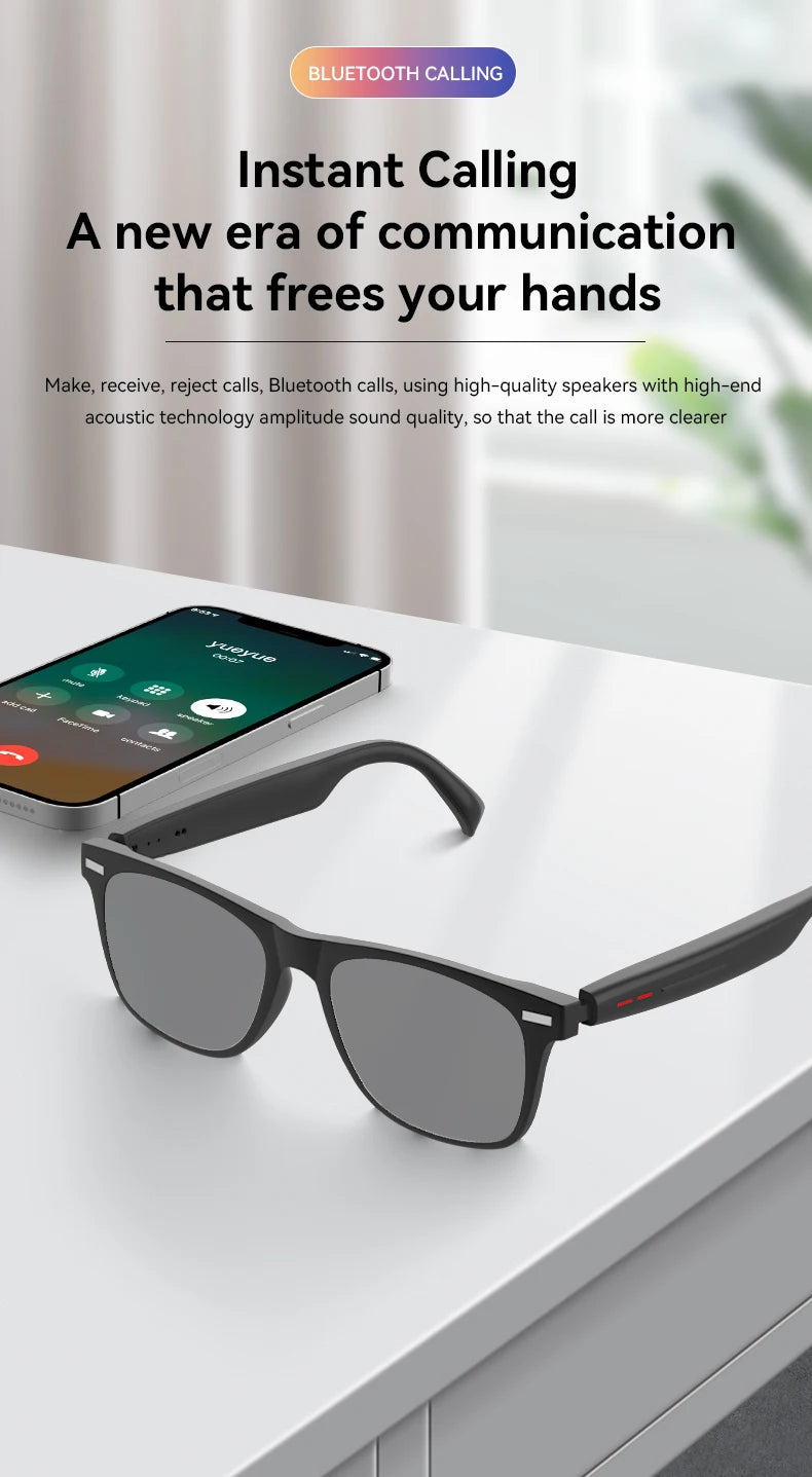LAXASFIT New Smart Wireless Bluetooth Glasses TWS Listen to music and answer phone calls Men Women Fashion Sunglasses Eyeglasses