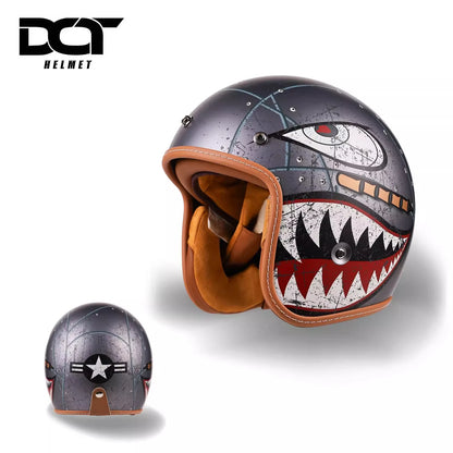 China 3C certification retro motorcycle helmet lightweight ventilation 3/4 cruise helmet unisex riding helmet.