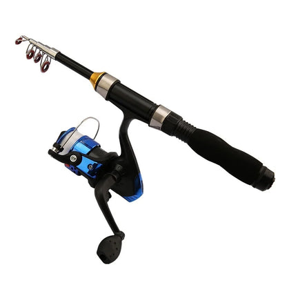1.0-2.3M Ultra Short Small Sea Fishing Rod with Fishing Wheel Telescopic Ultra Short Cross Sectional Fiberglass Rod Set