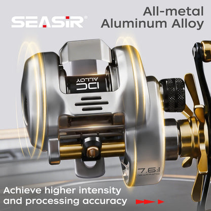 SEASIR DC Alloy ALL-metal Round reel DC Drum Digital Control Ultralight 166g Saltwater Metal Guide Baitcast Fishing Reel