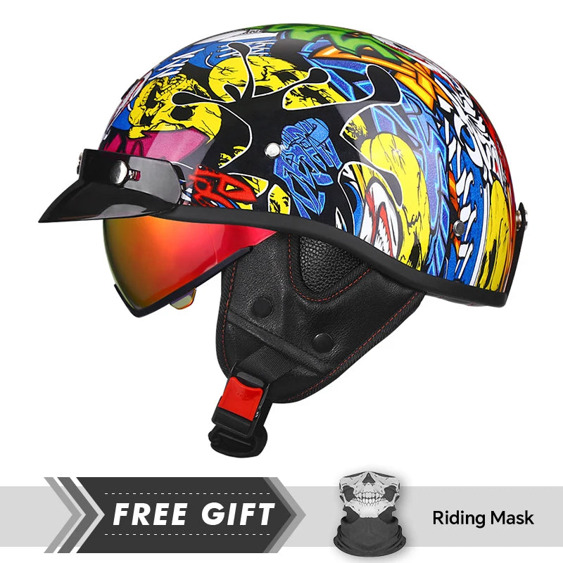 New Arrivals Retro Half Face Motorcycle Helmet DOT ECE Half Motorbike Helmets Men Women Unisex Low Profile Half Helm