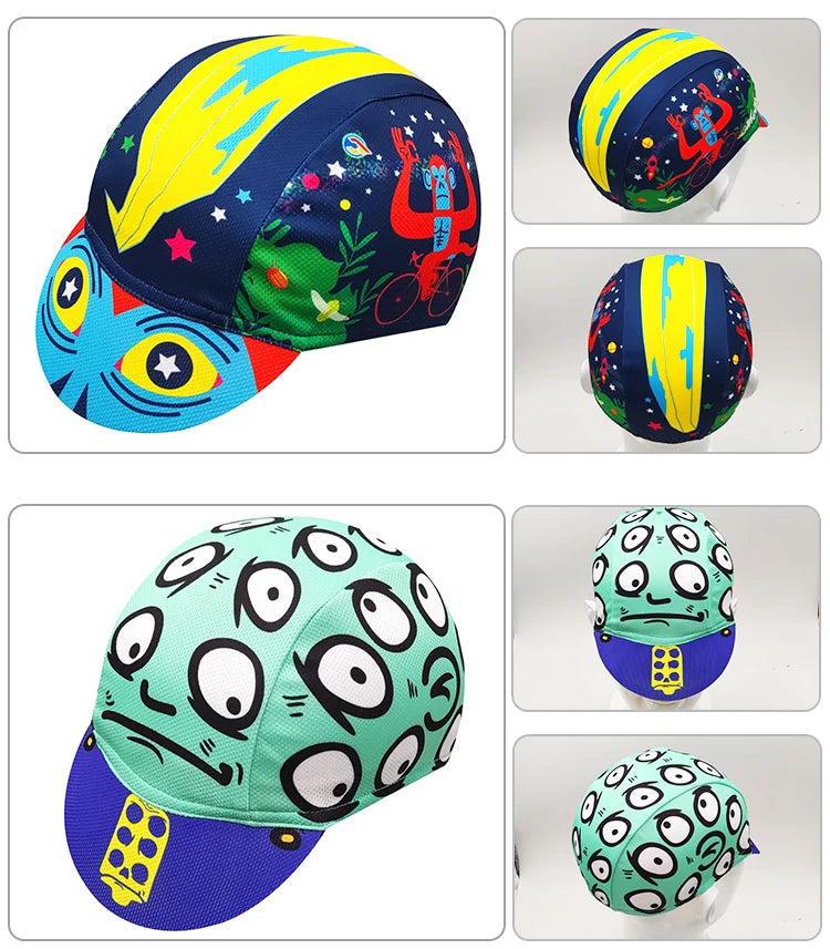 New Retro Cartoon Series Cycling Caps Unisex Size Outdoor Bicycle Sports Hats 6 Styles To Choose From