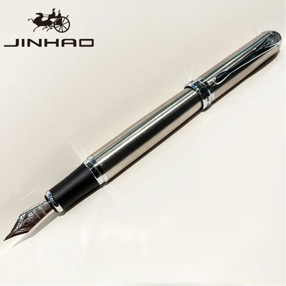 1 PCS Jinhao X750 Fountain Pen Set Medium Nib With Ink Converter Silver Trim Fancy gift calligraphy writing pen