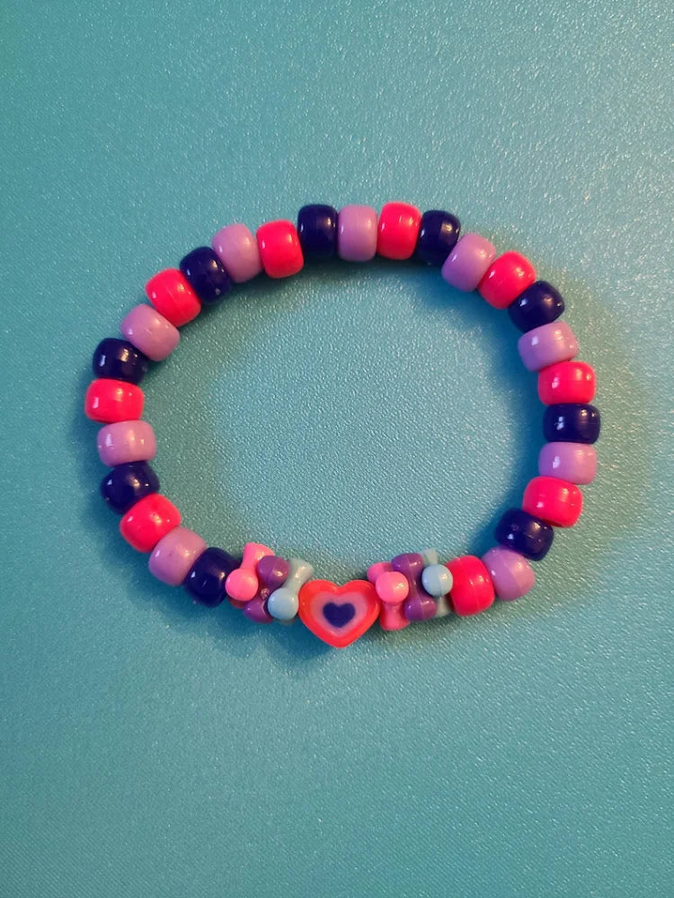 Rainbow Kandi Pride Bracelet Handmade Beaded Stretch Bracelet For Festival & Party