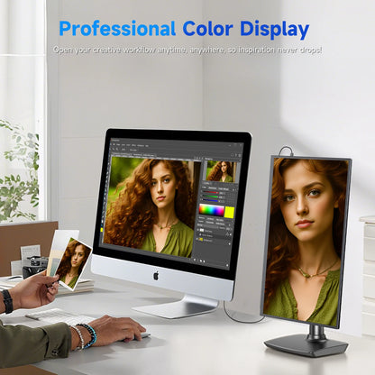 EVICIV 22" 2K Portable Monitor 2560*1440P 100%DCI-P3 QLED External Screen For Loptop Phone With HDMI Computer Display Extension