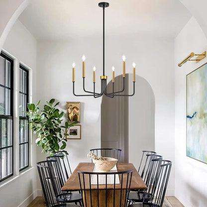 Retro Loft Candle Chandeliers Light Simple Iron Chandelier Pendant Lights for Living Room Dining Room Suspension Lamp AC110-260V