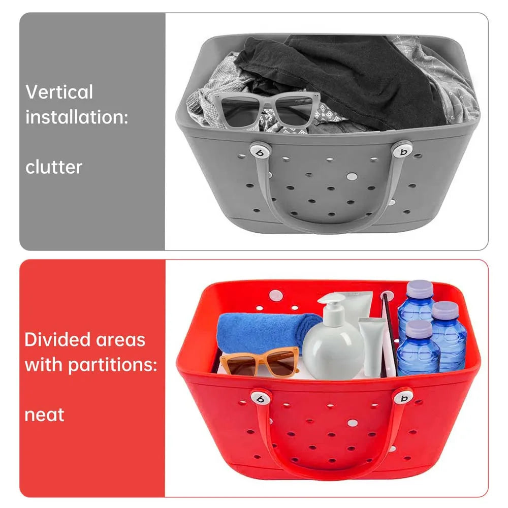 L/XL Beach Bags EVA Rubber Waterproof Tote Bag Storage Baskets Travel Shopping Shoulder Solid Color Fashion Handbag women
