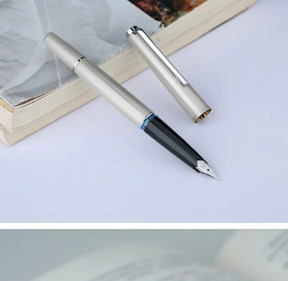 Limited MAJOHN B32 Metal Strive Piston Fountain Pen with Butterfly F Tip Student Adult Iridium Writing Ink Pen Office Supply