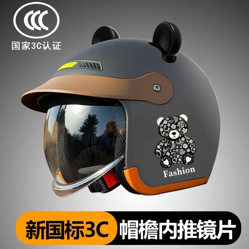 National standard 3C certified winter warm electric vehicle half helmet helmet unisex