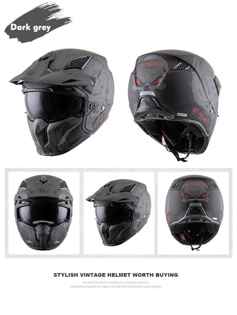 MT New Full Face Helmet Motorcycle Helmets Modular High Quality DOT ECE Approved Personality Off Road Moto Helmets Fashion