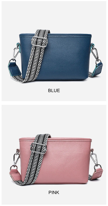 100% Genuine Leather Shoulder Bag for Women Solid Purse Luxury Cowhide Crossbody Bags Female Fashion Handbag Hobos Tote Bag