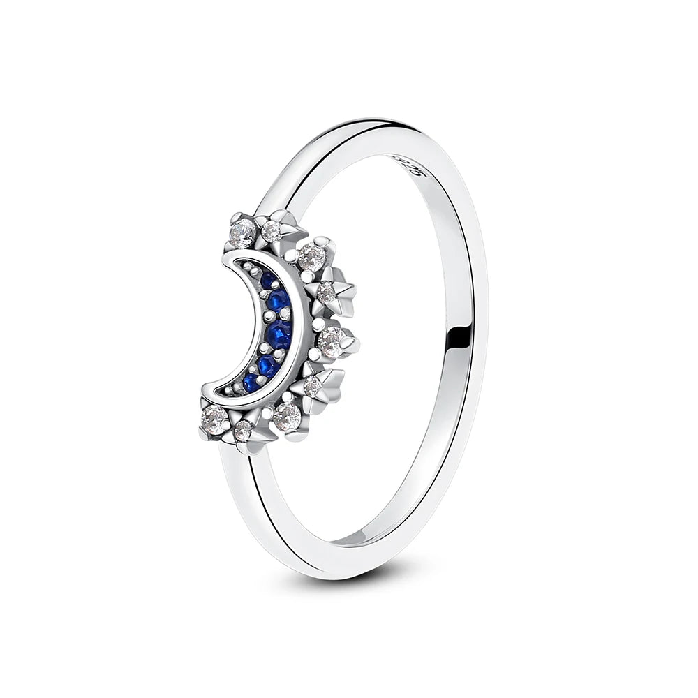 Original 925 Sterling Silver Ring Love Heart Pave CZ Crystal Stackable Rings For Women Wedding Engagement Birthday Gift Jewelry