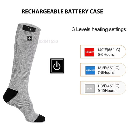 Heating Socks With Battery Box Rechargeable Anti-Cold Comfort Men Women Thermal Heated Outdoor Camping Ski Sports Winter