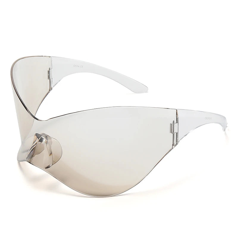 Protective Glasses New Oversized Y2K Punk Rimless Sunglasses Women Men Brand Designer Hip Hop Sport One Piece Sun Glasses Shades