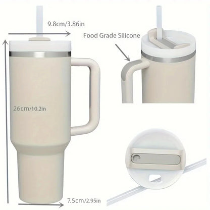 40oz H2.0, 304 Stainless Steel Vacuum Insulated Tumbler With Lid Straw For Water Cold Warm Thermal Coffee Car Cup