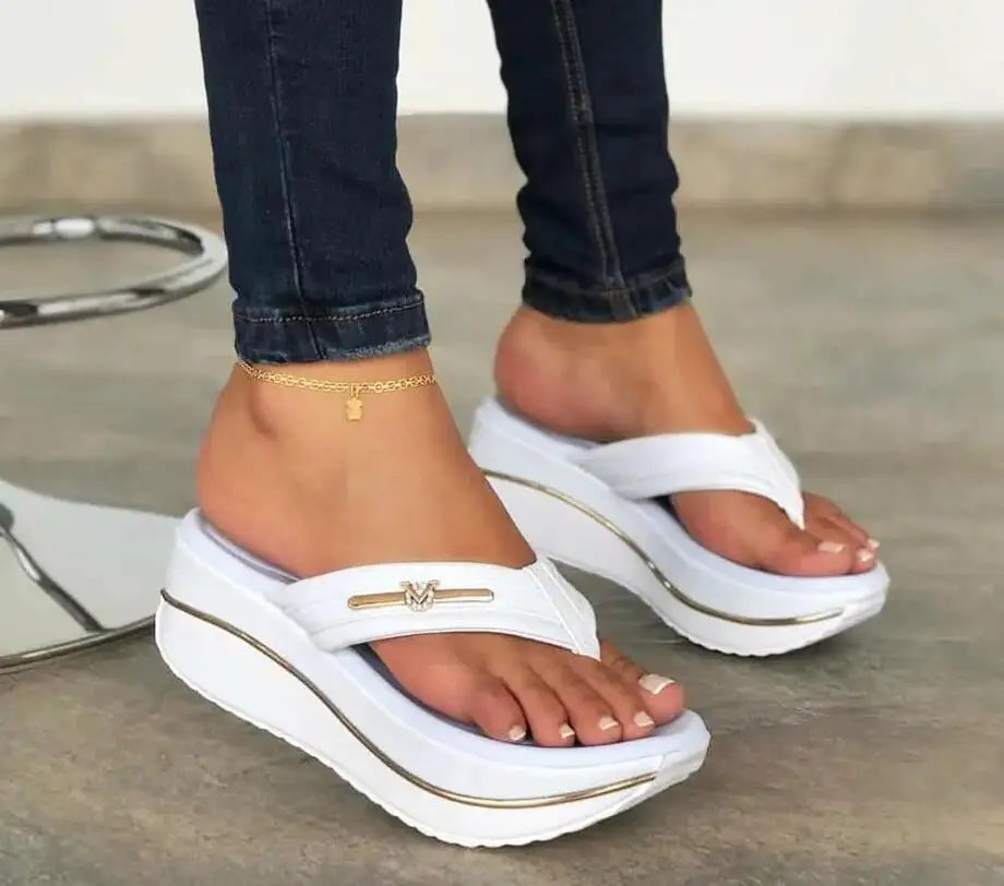 Sandals Women Summer 2023 Fashion Flip Flops Outdoor Casual Platform Sandals Ladies Plus Size Wedges Beach Slippers Muje