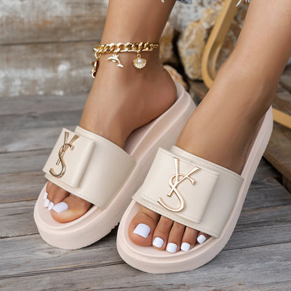 Slippers Luxury Shoes Women Platform Design Slides Fashion Letters Ladies Shoes Casual Slipper Outside Non-slip Slippers Sandals