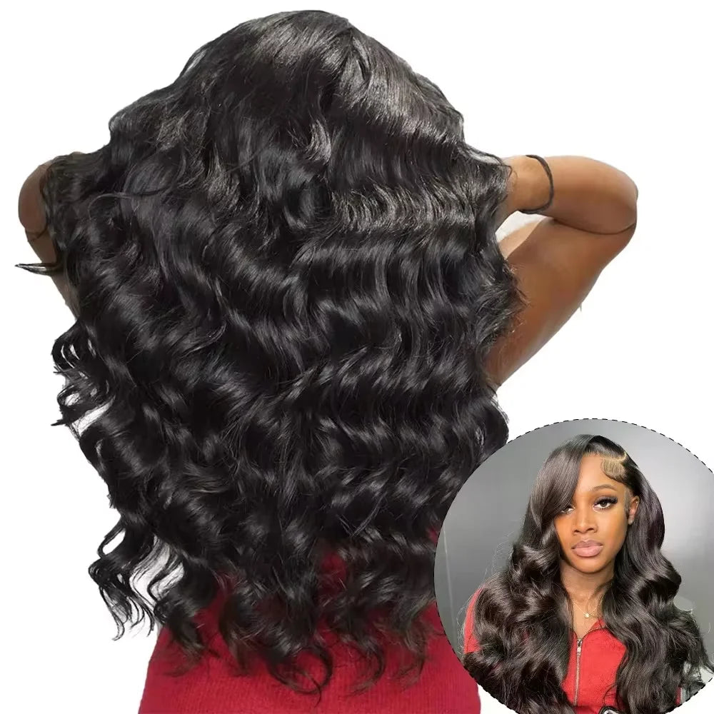 42 44 Inch 13x4 13x6 HD Transparent Body Wave Lace Frontal Wigs For Women 200 Density Preplucked 5x5 Closure Lace Wig Human Hair