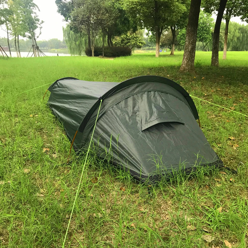 Portable Backpacking Tent Outdoor Camping Sleeping Bag Tent Beach Lightweight Single Person Sleeping Bag Tent with Storage Bag