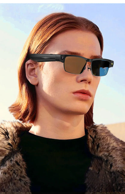 4K Smart AI Glasses 8MP Camera Recording Videos Photo Recognition Answer Translation BT Call Photochromic Sunglasses Waterproof